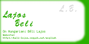 lajos beli business card